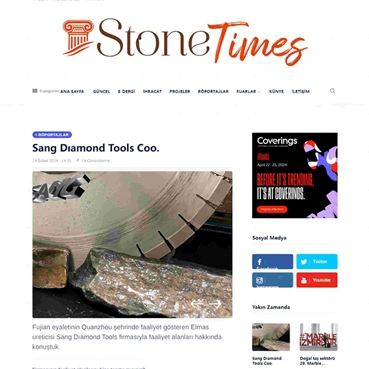 Сегмент Arix компании SANG Diamond Tools занял центральное место в турецком журнале Stone Times!